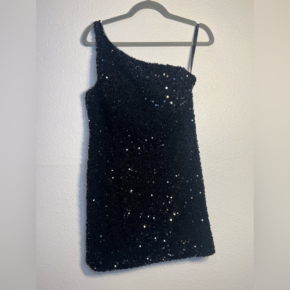 Sherri Hill one strap sequin low back mini dress